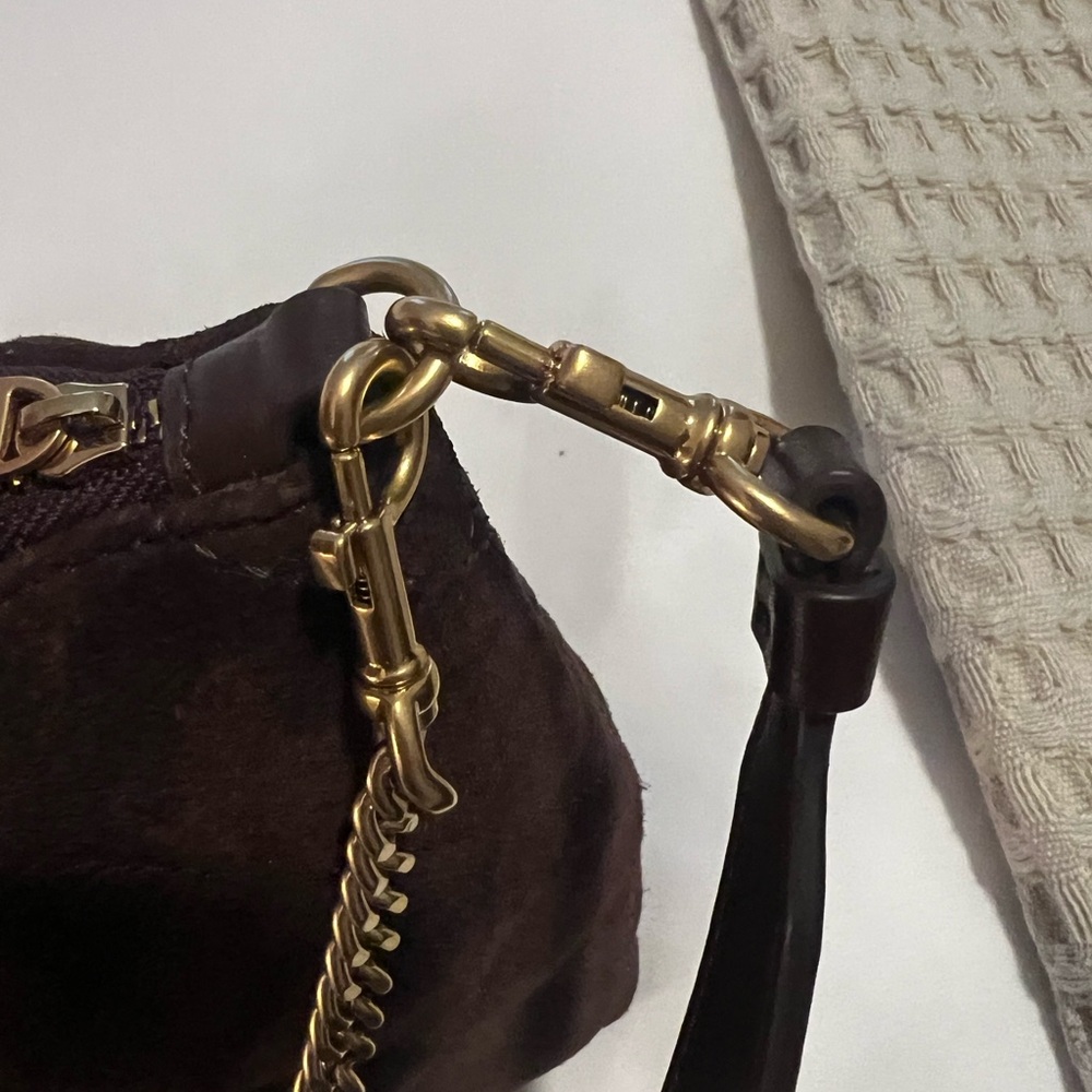 Tory Burch WILLA brown suede shoulder bag - Picture 3 of 13